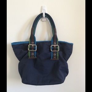 American Eagle navy with green tote